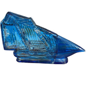 Avon Vintage America Schooner Blue Perfume Decanter Bottle Cologne Glass Empty